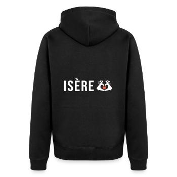 isère j aime l isère cadeau humour homme femme - Veste à capuche bio Premium Unisexe - noir - Dos - Nico (187cm)