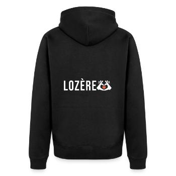 Lozère j aime la Lozere cadeau humour homme femme - Veste à capuche bio Premium Unisexe - noir - Dos - Nico (187cm)