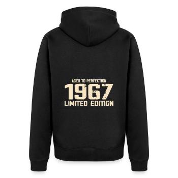 1967 Limited edition 1967 Geburtstag 1967 Retro - Unisex Premium Bio Zip Hoodie - Schwarz - Hinten - Nico (187cm)