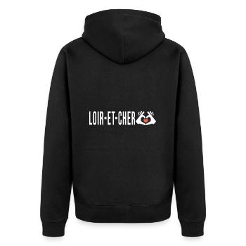 Loir et Cher j aime le Loir et Cher cadeau humour - Veste à capuche bio Premium Unisexe - noir - Dos - Nico (187cm)