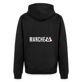 Manche j aime la Manche cadeau humour homme femme - Veste à capuche bio Premium Unisexe - noir - Dos - Nico (187cm)
