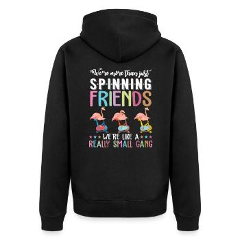 Plus que la chemise d'intérieur Snpinning Friends Flamingos - Veste à capuche bio Premium Unisexe - noir - Dos - Nico (187cm)