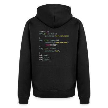 Baby Eat Poop Sleep Coding Onesie - Unisex Premium Organic Zip Hoodie - black - Back - Nico (187cm)