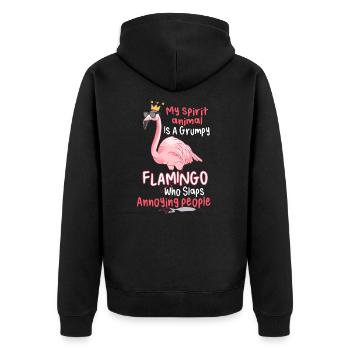 My Spirit Animal Is A Grumpy Flamingo - Veste à capuche bio Premium Unisexe - noir - Dos - Nico (187cm)