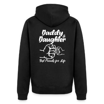 Daddy & Daughter Best Friends For Life Matching - Unisex Premium Bio Zip Hoodie - Schwarz - Hinten - Nico (187cm)