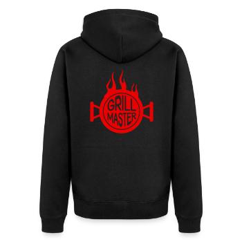 Grill Master Matching - Unisex Premium Bio Zip Hoodie - Schwarz - Hinten - Nico (187cm)