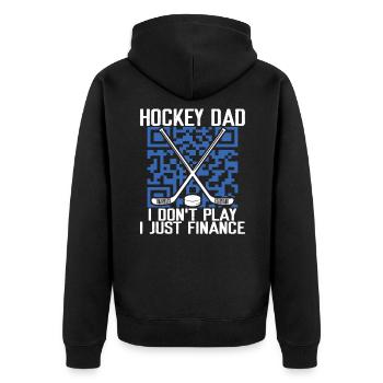 Papa de Hockey I Don’t Play I Just Finance Funny - Veste à capuche bio Premium Unisexe - noir - Dos - Nico (187cm)