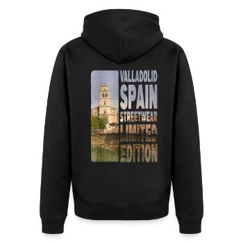Valladolid Espagne Ville Skyline Accueil Amour - Veste à capuche bio Premium Unisexe - noir - Dos - Nico (187cm)