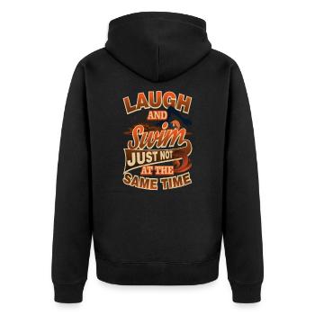 Natation Humour Rire et Nager Juste Pas au - Veste à capuche bio Premium Unisexe - noir - Dos - Nico (187cm)