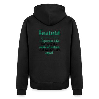 Feminismus Geschenk Radikale Vorstellung Frauen sind gleich - Unisex Premium Bio Zip Hoodie - Schwarz - Hinten - Nico (187cm)