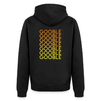 Thanksgiving Gobble Gobble Gobble Turkey Abendessen - Unisex Premium Bio Zip Hoodie - Schwarz - Hinten - Nico (187cm)
