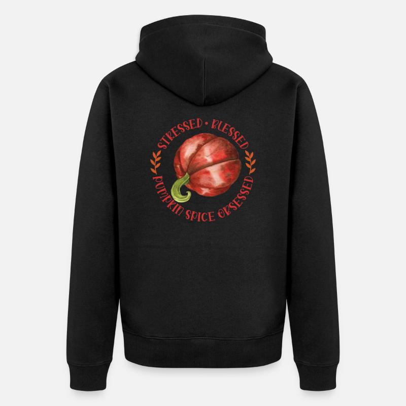 Stressé Citrouille Bénie Épice Obsédé - Veste à capuche bio Premium Unisexe - undefined