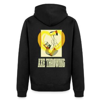 Axe Throwing Axe Throwing Axe Throwing Sport Double Axe - Unisex Premium Organic Zip Hoodie - black - Back - Nico (187cm)
