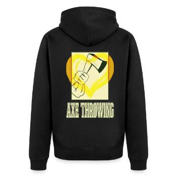 Axe Throwing Axe Throwing Axe Throwing Sport Double Axe - Unisex Premium Organic Zip Hoodie - black - Back - Nico (187cm)