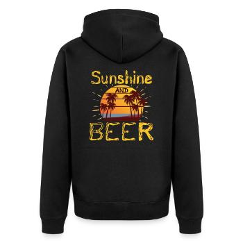 Cadeaux d’été Palmiers tropicaux Soleil et Bière - Veste à capuche bio Premium Unisexe - noir - Dos - Nico (187cm)