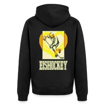 Joueur de hockey sur glace Sport Fan Team Vintage Retro - Veste à capuche bio Premium Unisexe - noir - Dos - Nico (187cm)