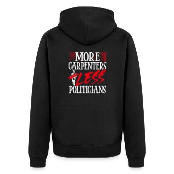 Humour politique Charpentier Cadeau Plus Charpentiers - Veste à capuche bio Premium Unisexe - noir - Dos - Nico (187cm)