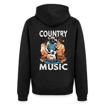 Musique Country Guitare Guitariste Chanteur Vintage - Veste à capuche bio Premium Unisexe - noir - Dos - Nico (187cm)