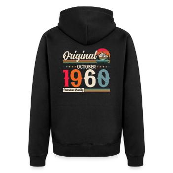 65ème Anniversaire Légende Octobre 1960 Millésime 60 - Veste à capuche bio Premium Unisexe - noir - Dos - Nico (187cm)