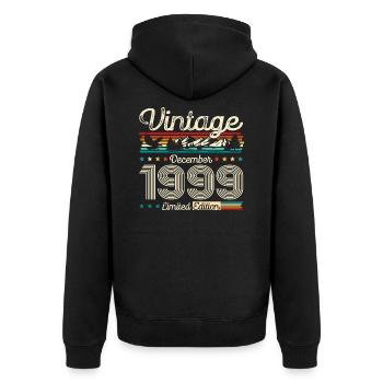 25th Birthday Original December 1999 Volume 99 - Unisex Premium Organic Zip Hoodie - black - Back - Nico (187cm)