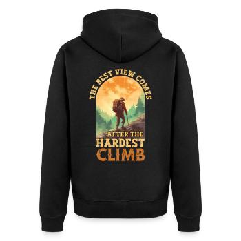 Randonnée Randonneurs Montagne Alpinisme Escalade Nature - Veste à capuche bio Premium Unisexe - noir - Dos - Nico (187cm)