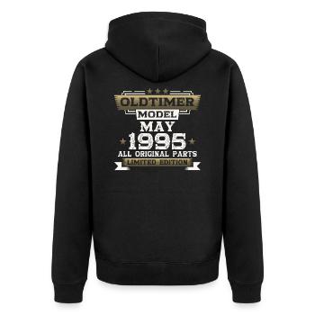 30. Geburtstag Geschenk Mann Original Mai 1995 - Unisex Premium Bio Zip Hoodie - Schwarz - Hinten - Nico (187cm)