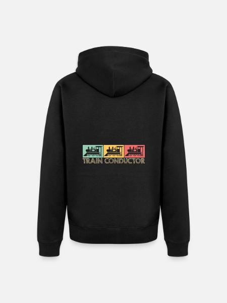 Treinconducteur - Locomotief - Machinist Gifts - Uniseks Premium bio ziphoodie - zwart