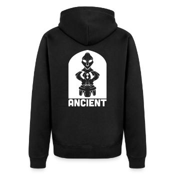 Goddess on the Throne - Hyjnesha në fron - Unisex Premium Bio Zip Hoodie - Schwarz - Hinten - Nico (187cm)