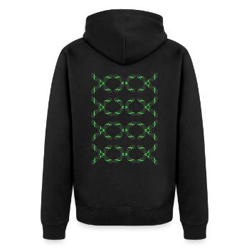 Neu - Unisex Premium Bio Zip Hoodie - Schwarz - Hinten - Nico (187cm)