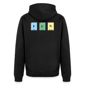 Fun Periodic Table Elements PSE - Unisex Premium Organic Zip Hoodie - black - Back - Nico (187cm)