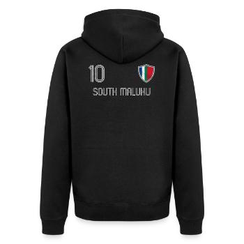 Republik Maluku Selatan Fußball Mannschaft - Unisex Premium Bio Zip Hoodie - Schwarz - Hinten - Nico (187cm)