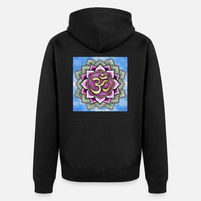 Signe Om en fleur de lotus - Veste à capuche bio Premium Unisexe - noir