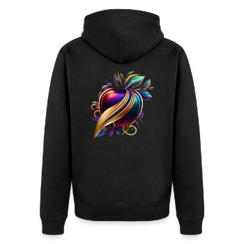 Coloured apple in futuristic design - Unisex Premium Organic Zip Hoodie - black - Back - Nico (187cm)