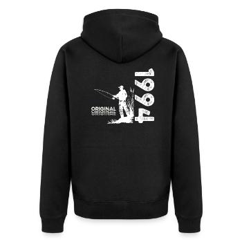 30ème Anniversaire Pêcheur Pêche 1994 Millésime 1994 - Veste à capuche bio Premium Unisexe - noir - Dos - Nico (187cm)