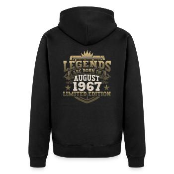 Légende Août 1967 55ème Anniversaire Cadeau Hommes - Veste à capuche bio Premium Unisexe - noir - Dos - Nico (187cm)