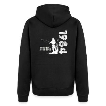 40ème Anniversaire Pêcheur Pêche 1984 Millésime 1984 - Veste à capuche bio Premium Unisexe - noir - Dos - Nico (187cm)
