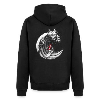 Little Red Surfing Hood - Unisex Premium Organic Zip Hoodie - black - Back - Nico (187cm)