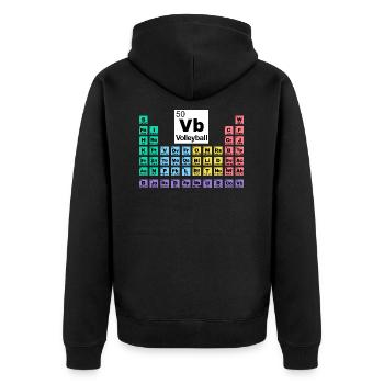 Volleyball Periodic Table - Unisex Premium Organic Zip Hoodie - black - Back - Nico (187cm)