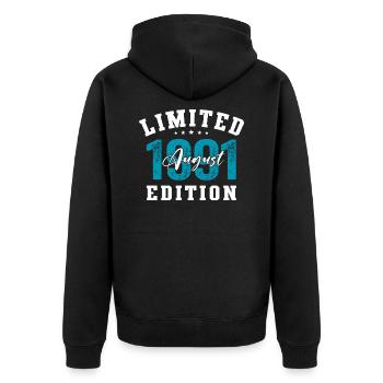 33rd birthday Original August 1991 Year 1991 - Unisex Premium Organic Zip Hoodie - black - Back - Nico (187cm)