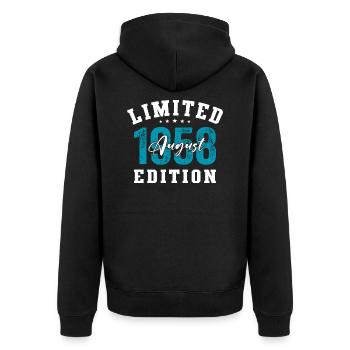 66th birthday Original August 1958 Year 1958 - Unisex Premium Organic Zip Hoodie - black - Back - Nico (187cm)
