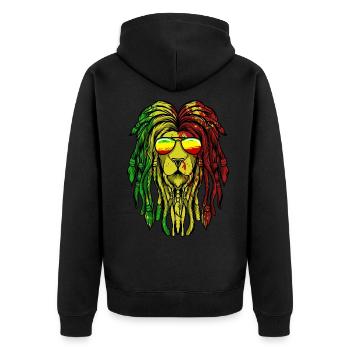 Dreadlocks Rasta Hair Dreads Rastafari Lion - Veste à capuche bio Premium Unisexe - noir - Dos - Nico (187cm)