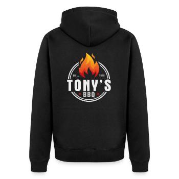 Tonys BBQ - Veste à capuche bio Premium Unisexe - noir - Dos - Nico (187cm)