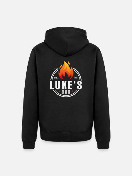 Lukes BBQ - Unisex Premium Organic Zip Hoodie - black