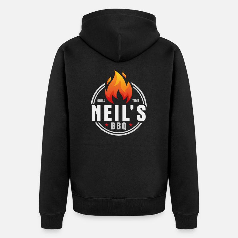 Neils BBQ - Unisex Premium Bio Zip Hoodie - Schwarz