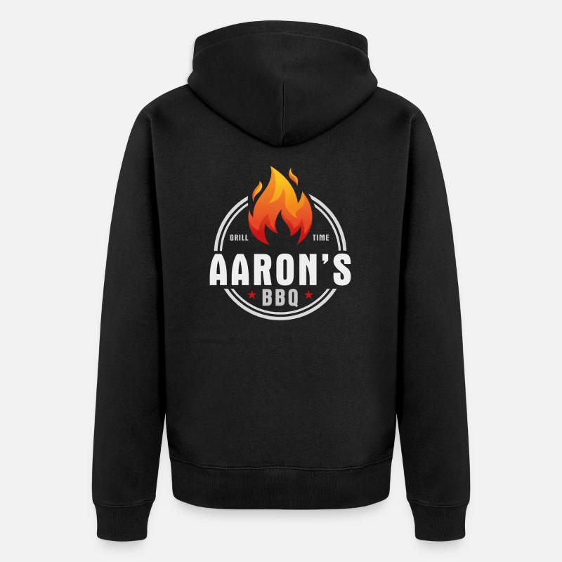 Aarons BBQ - Unisex Premium Bio Zip Hoodie - Schwarz