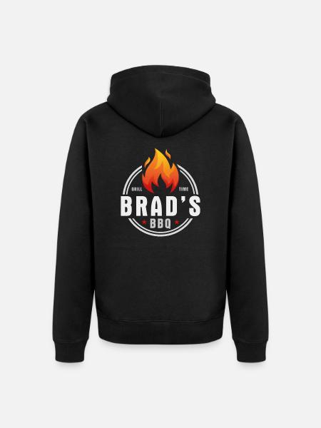 Brads BBQ - Unisex Premium Organic Zip Hoodie - black