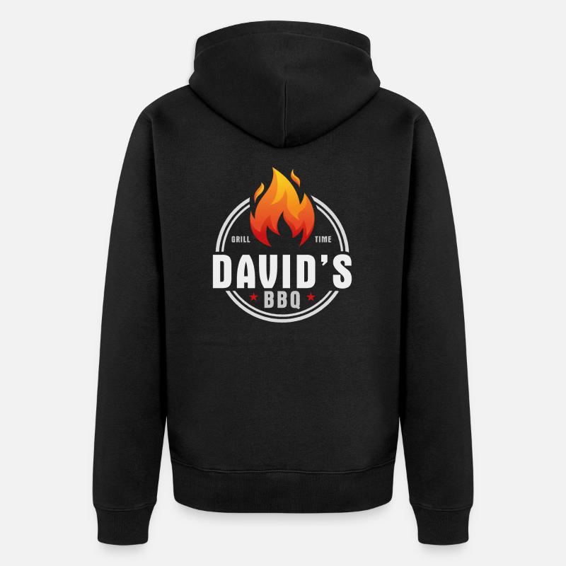 Davids BBQ - Unisex Premium Bio Zip Hoodie - Schwarz