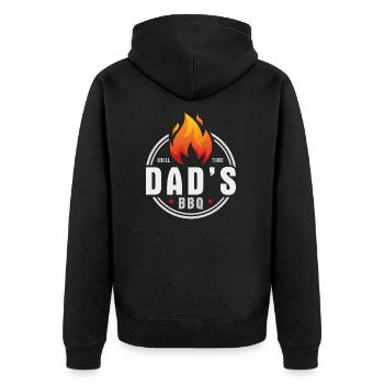 Dads BBQ - Unisex Premium Organic Zip Hoodie - black - Back - Nico (187cm)
