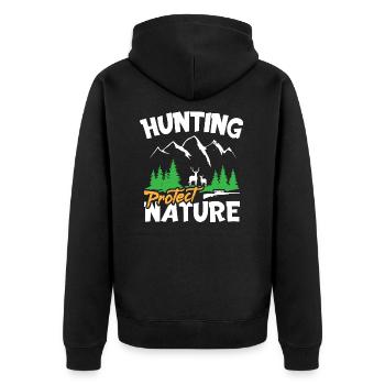 La chasse protège la nature - Veste à capuche bio Premium Unisexe - noir - Dos - Nico (187cm)