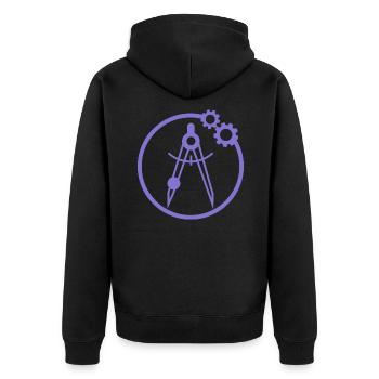 Construction Site - Engineering - Unisex Premium Organic Zip Hoodie - black - Back - Nico (187cm)